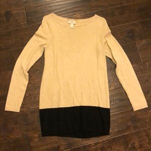 Tan and black Loft sweater